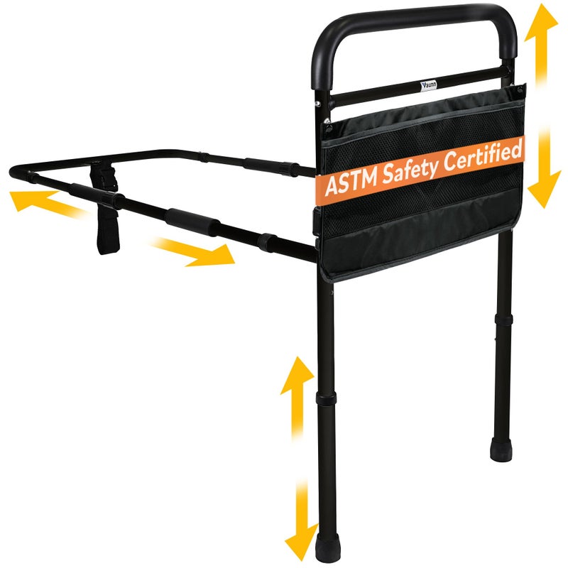 Vaunn Medical New Adjustable Bed Assist Rail Handle (Passed ASTM F3186â€“17 Safety Standard) and Hand Guard Grab Bar, Bedside Safety and Stability (Tool-Free Assembly) - Image 1
