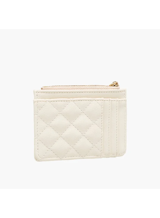Sasha Sasha Quilted Card Holder with Zip Closure