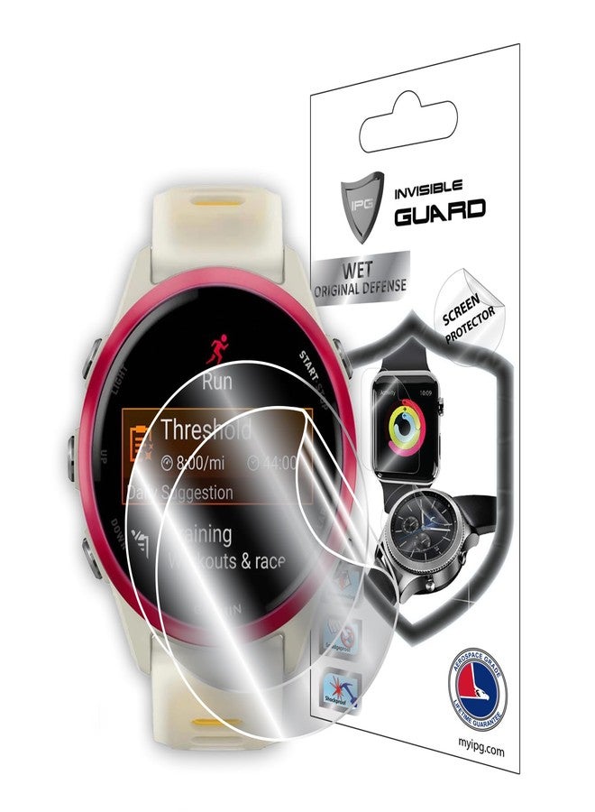 اي بس سي واقي شاشة هيدروجيل من IPG لساعة Garmin Forerunner 570-42mm (عبوتان) - فيلم شفاف عالي الدقة غير مرئي مضاد للخدش - ناعم/ ذاتي الإصلاح/ بدون فقاعات لساعة Forerunner 570-42mm - Image 1