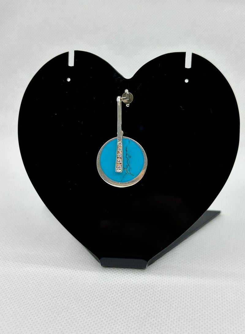 Women's Indian Turquise Stone Pendant, Zircon - Image 1