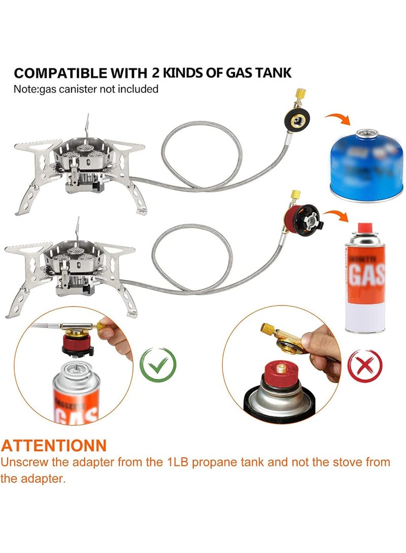 GO2CAMPS High Power Mini Foldable Camping Stove 6000W-Combo Pack with 500g Butane Screw Type Gas Cartridge – 3 Core Burner Heavy Duty Stainless Steel Portable Gas Stove for Camping, Hiking, Desert Trips, Backpacking,Travel, Fishing, Emergency Use Picnic & Outdoor Cooking - Image 5