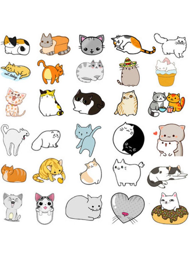 Loquat 50-Piece Cute Cat Sticker Set - Image 4