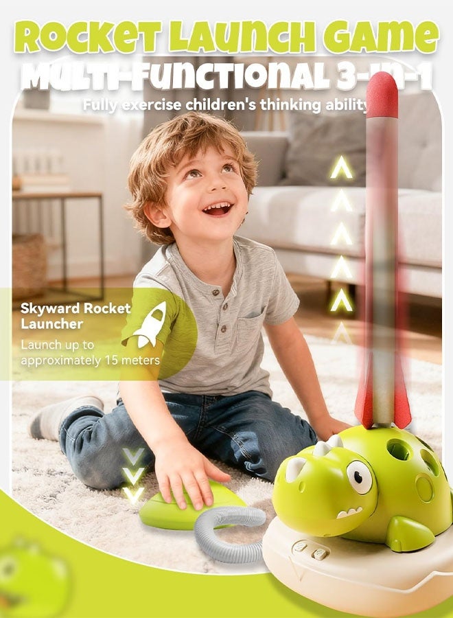 MLADEN 3-In-1 Dinosaur Kids Outdoor Toys Musical Jump,Toss Ring and Stomping Rocket Launcher Toy for Kids,Sports & Outdoors Toys for Kids Ages 4-8, for Boys & Girls - Image 5