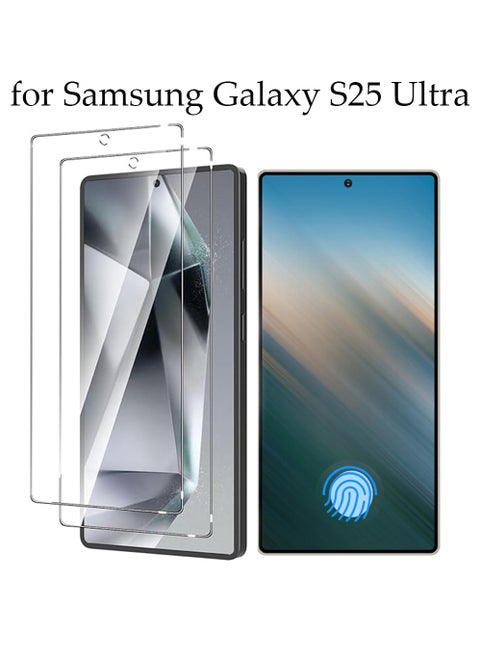 2Pcs Samsung Galaxy S25 Ultra Screen Protector HD Clear Protective for S25 Ultra,3D Curved Upgrade, Easy Installation,Shockproof Durable Bubble Free Accessory