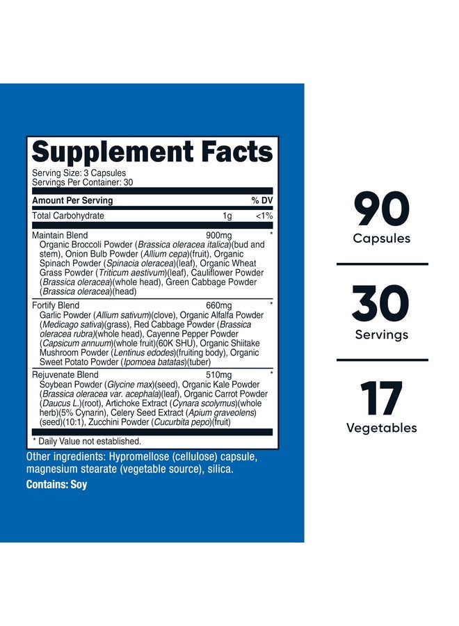 Nutricost Daily Vegetables 90 Capsules (30 Servings) - Maintain, Fortify, & Rejuvenate with 17 Vegetables - Image 2
