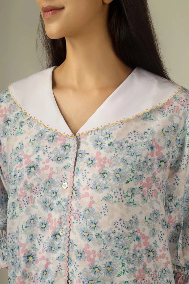 After Dark Sak, Embroidered Pyjama Suit