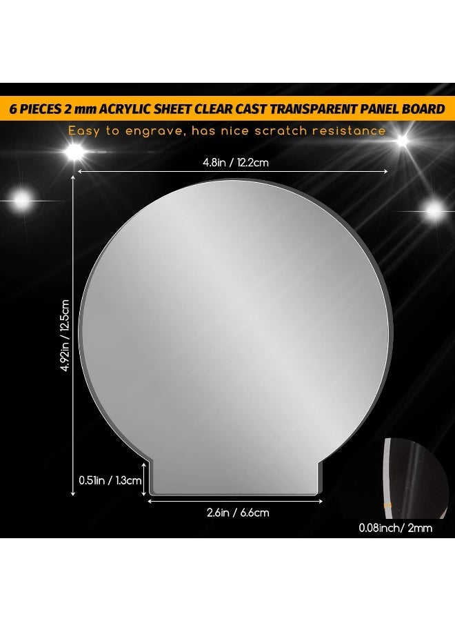 TPGP 6 Pieces Acrylic Sheet Clear Cast For Led Light Base  - Image 2