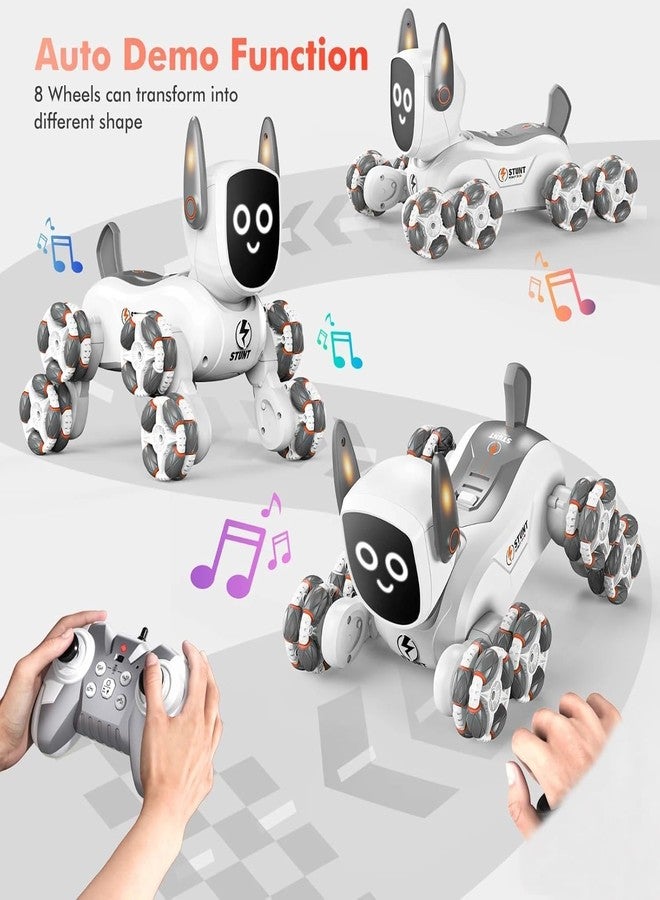 Babelly 8WD Remote Control Robot Dog RC Car 8x8 Stunt Toy with Light and Music,Birthday Gifts for 6 7 8+ Years Old Boys.. - Image 3
