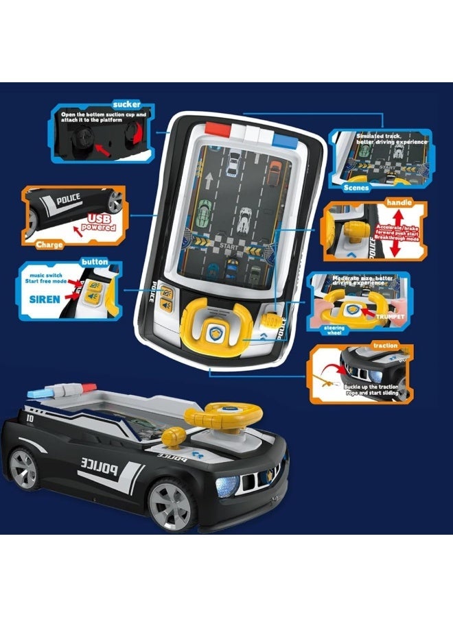 general Kids Police Car Driving Simulation Game with Steering Wheel and Interactive Track - Image 3