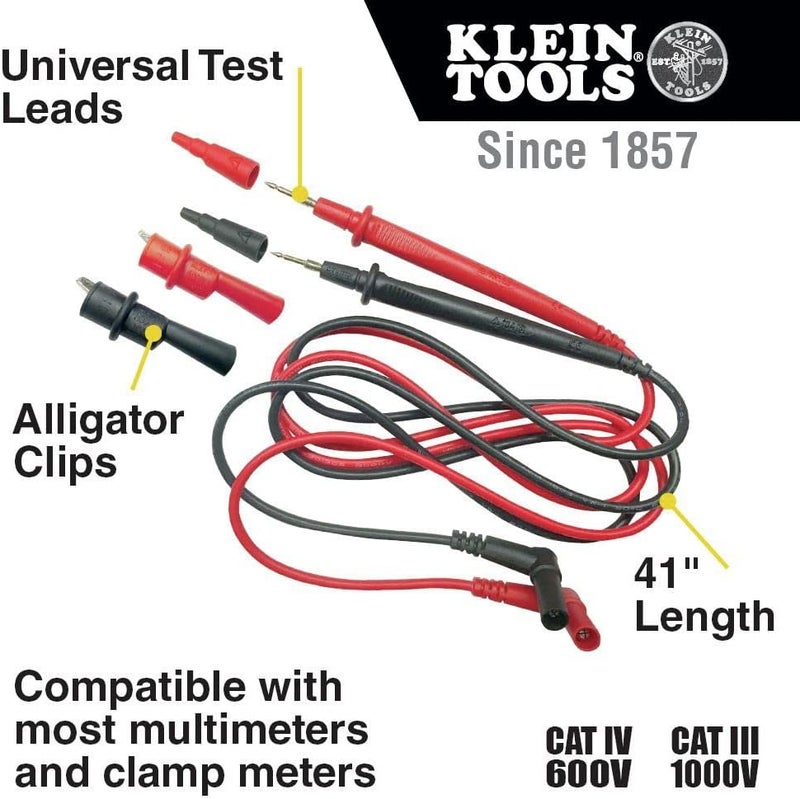 Klein Tools 69410 Replacement Test Lead Set with Right Angle Connectors - Image 2