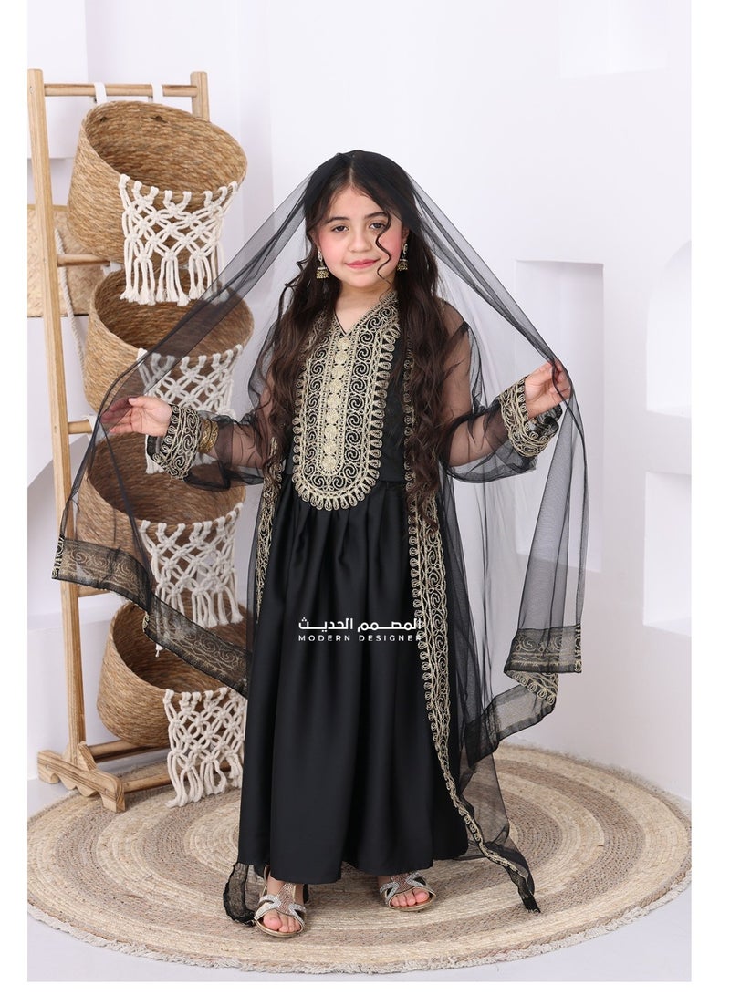 Modern Design Children's jalabiyas for special occasions. Shine with your little girl's look on Founding Day and special occasions that reflect Saudi heritage. - Image 1