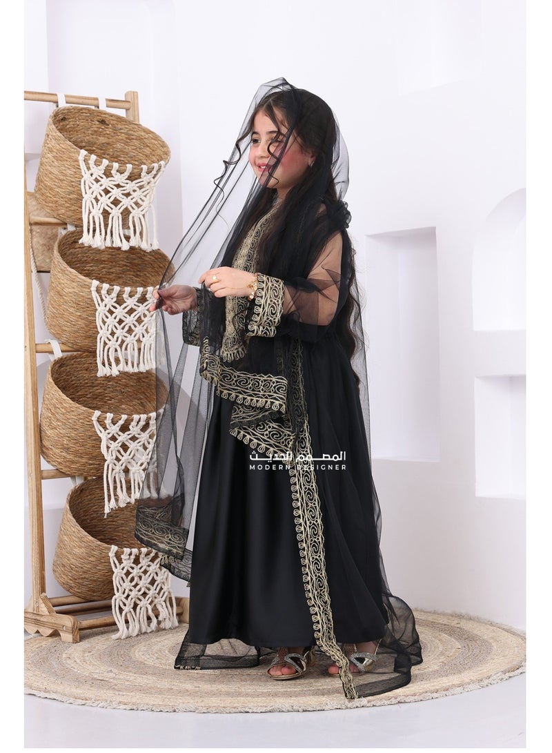 Modern Design Children's jalabiyas for special occasions. Shine with your little girl's look on Founding Day and special occasions that reflect Saudi heritage. - Image 2