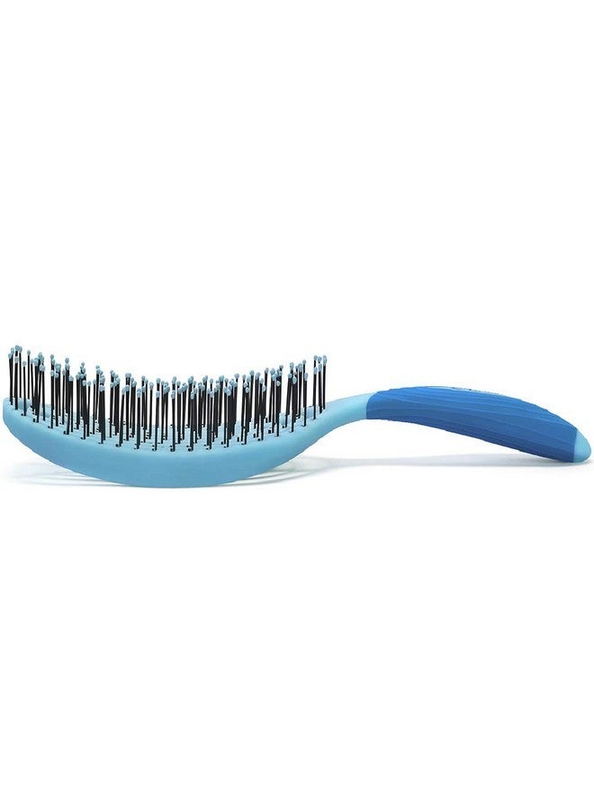 NuWay 4Hair U.S. Patented Detangler Hair Brush For Men & Women - Blue | Hair Comb For Scalp Care - Fast Dry Venting Scheme - Special Formulated Bristles | Curved And Vented Detangling C Brush - Image 3