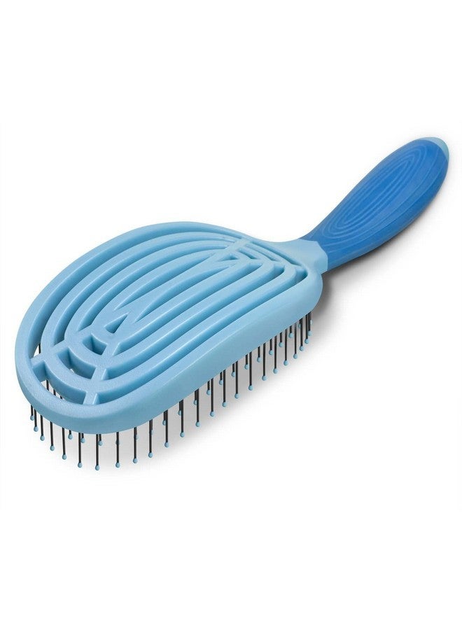 NuWay 4Hair U.S. Patented Detangler Hair Brush For Men & Women - Blue | Hair Comb For Scalp Care - Fast Dry Venting Scheme - Special Formulated Bristles | Curved And Vented Detangling C Brush - Image 5