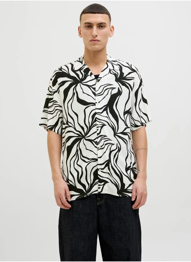 جاك اند جونز Jack & Jones Graphic Print Resort Collar Shirt