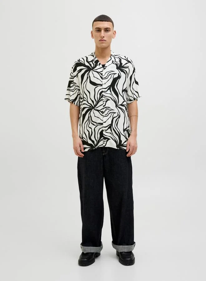 JACK & JONES Jack & Jones Graphic Print Resort Collar Shirt