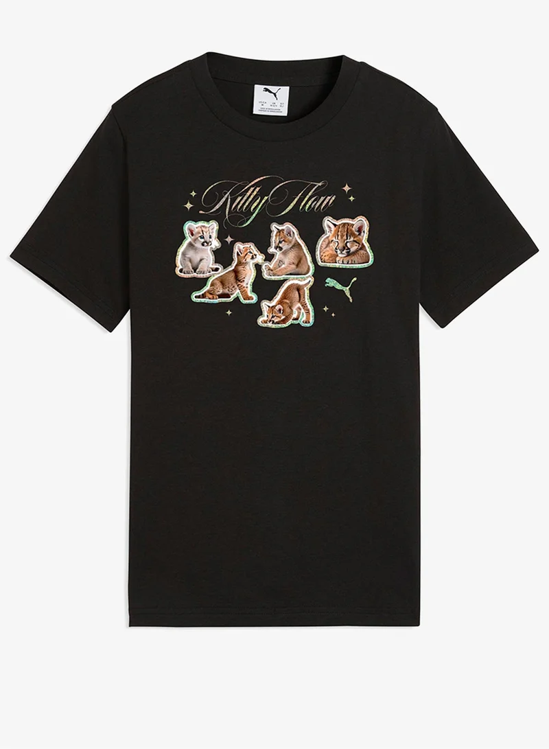 بوما تيشيرت بطبعة قطة شبابي