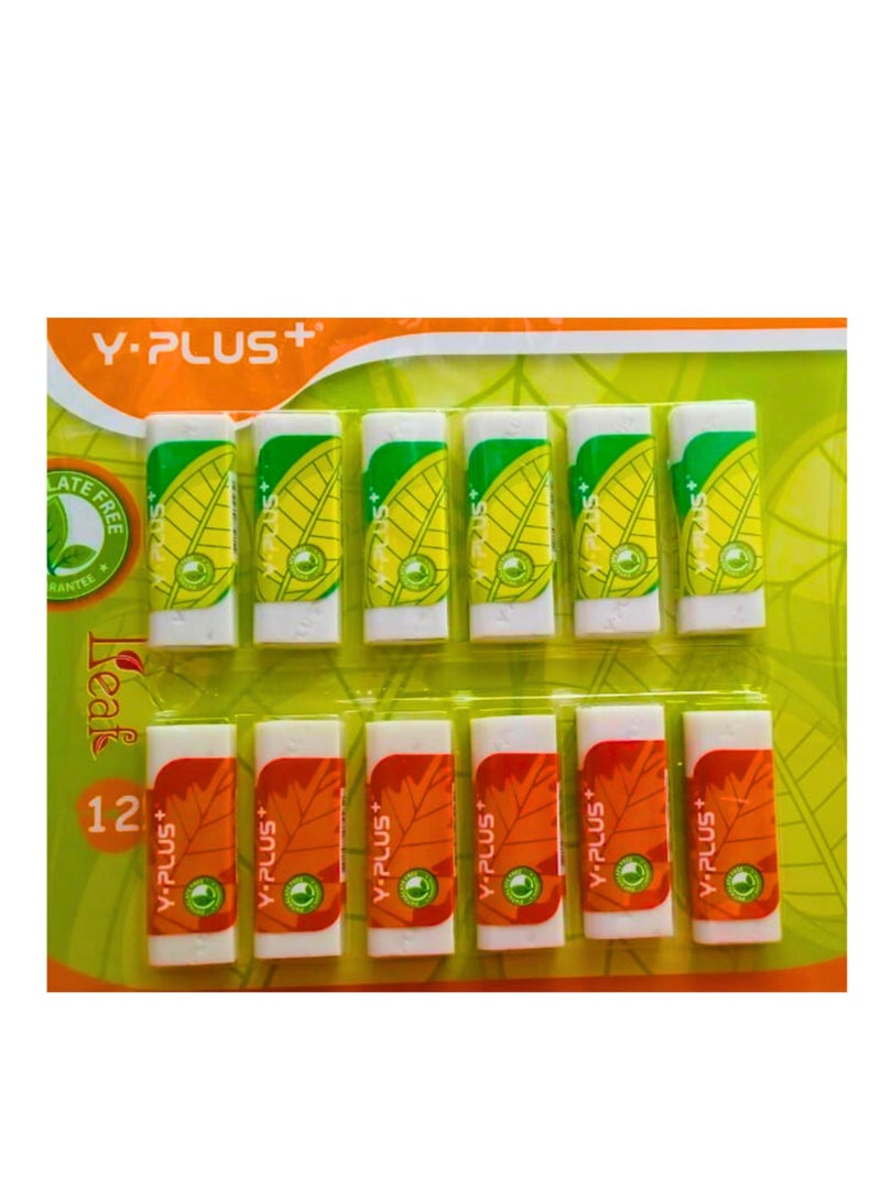 YPlus Leaf Eraser (Pack Of 12 Pieces) - Image 1