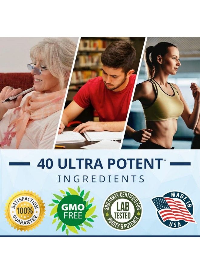 Nature's Branch - Advanced Brain Booster Supplements 40 Ingredients Memory Focus & Clarity Vitamins Plus Ebook Boost Energy Elevate Brain Function Nootropic Power Support With Dmae 60 Brain Health Formula Pills - Image 1
