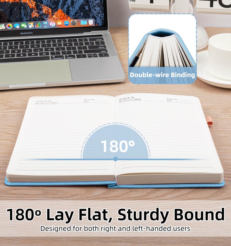 ALKALO Lined Journal Notebook 365 Pages, A5 Leather Journals for Writing Women & Men, Hardcover Notebook with 100GSM Thick Paper, Daily Journal Notebook for Travel, Work, School, Note Taking, College Ruled - Image 5