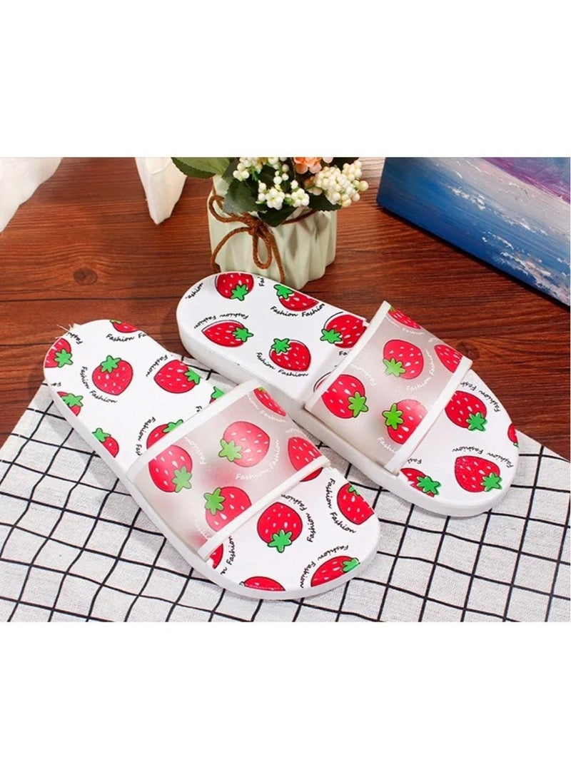 Huitich Strawberry Print Fashion Slide Sandals 36-37  - Image 4