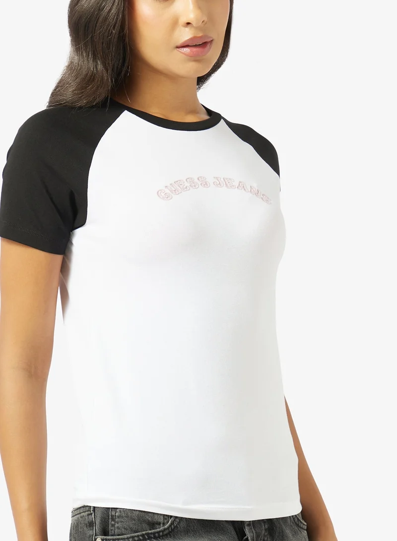 Guess  Graphic Crew Neck T-Shirt for Women | Best Price UAE