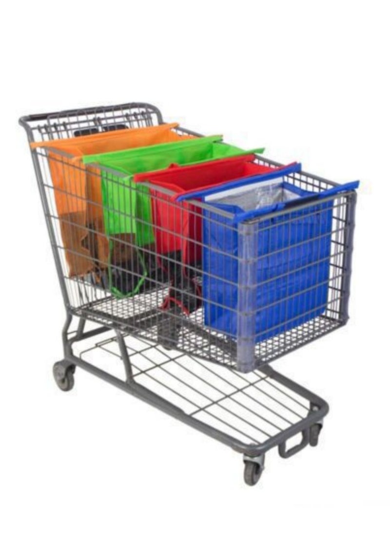 KUYING Supermarket Handcart Shopping Bag Handheld Insulated Non woven Bag Set of Four  - Image 1