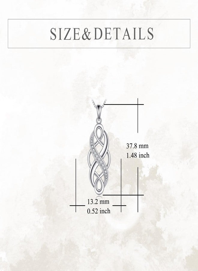 YFN Celtic Knot Necklace Created Opal Pendant Sterling Silver Infinity Love Jewellery (Celtic Necklace with White Cz) - Image 5