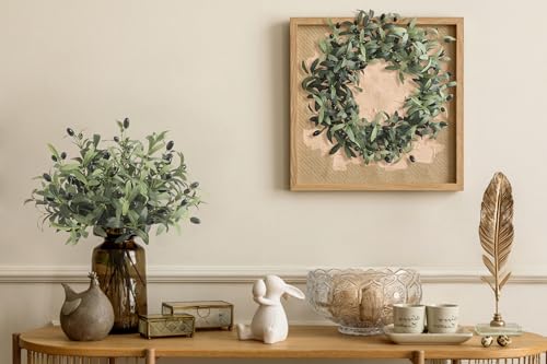 Koroni Flowers 10 Pcs 11.8" Artificial Olive Leaves Stems, Realistic Faux Plants Olive Tree Branches for Vase Decor, Wedding Centerpieces, Farmhouse Home Party Decor - Image 3