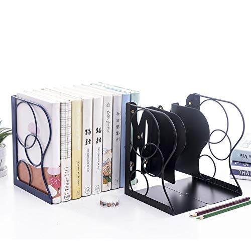 Gardesk Adjustable Bookends Metal Book Ends for Heavy Book Holder Heavy Duty Bookends Nonskid Bookcase Desktop Book Organizer Binder Holder - Image 3
