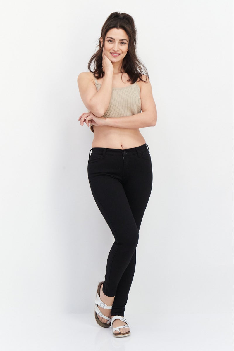 Replay Women Super Skinny Fit Solid Stretchable Jeans, Black - Image 4