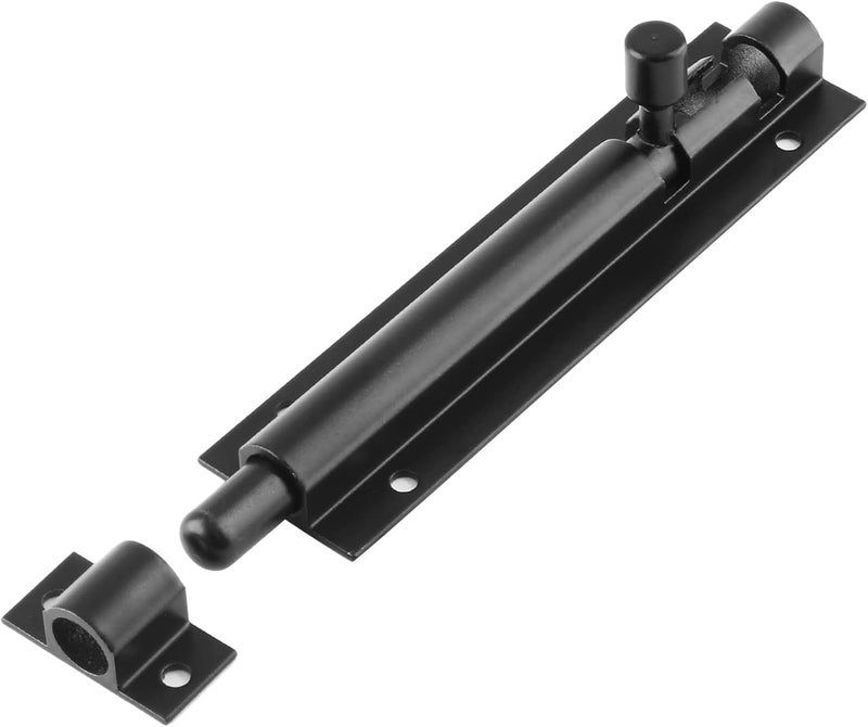 BokWin 5Pcs Black Slide Bolt Latch Lock 4 Inch Black Heavy Duty Barrel Bolt Lock Aluminium Alloy Slide Bolt Latch Security Door Latch Lock for Home Yard Garden(Include Screws) - Image 5