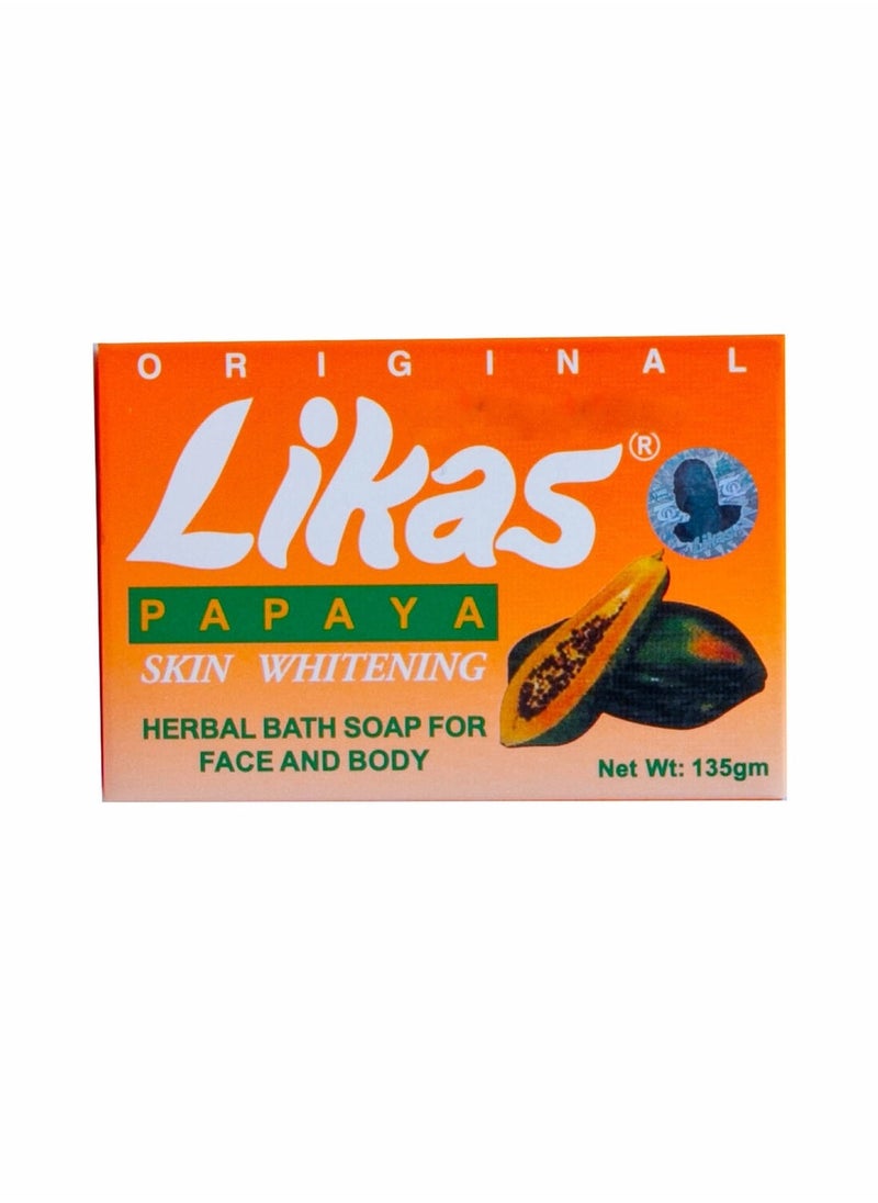 Likas - Papaya Skin Whitening Herbal Soap 135grams - Image 1