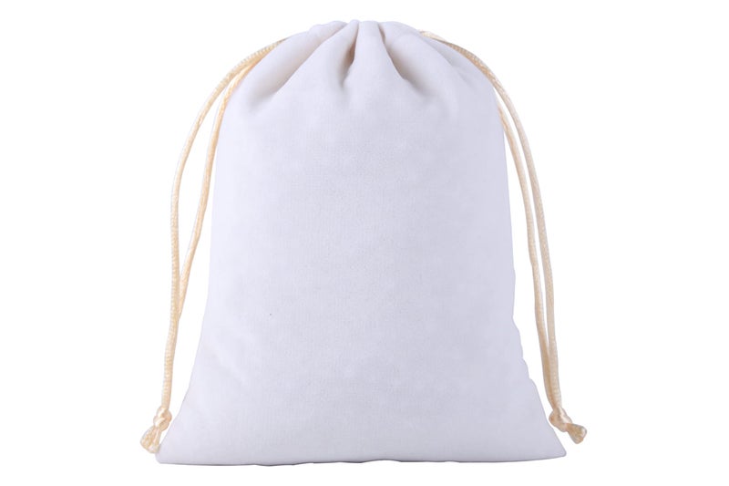 Sansam Large Velvet Drawstring Gift Bag – 10pcs Jewelry & Accessory Pouch for Bracelets, Necklaces & Gifts, Tarot Rune Bags, Purse Storage Bags, Cream - Image 2