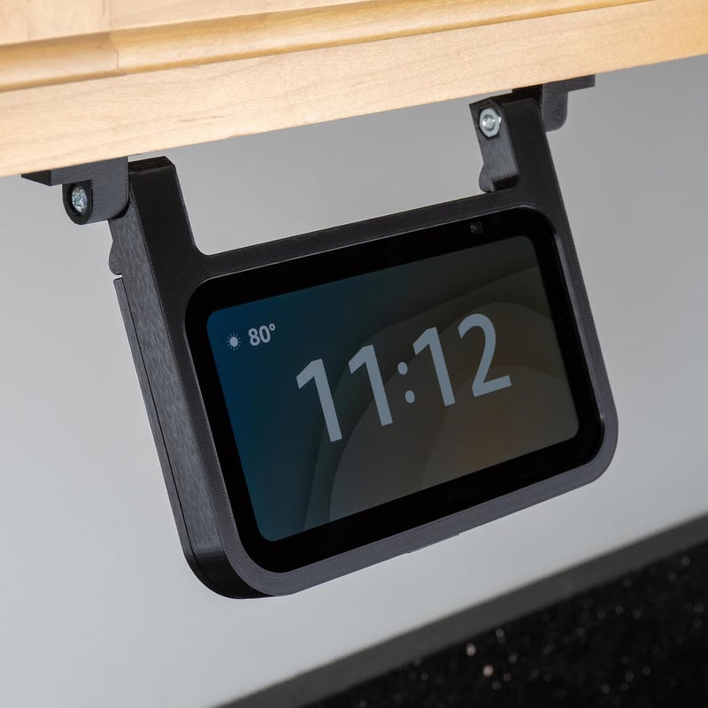 matterform Echo Show 5 3rd Gen Under Cabinet Kitchen Mount Bracket for Amazon Alexa Devices | Compatible with 3rd Gen 2023 Model | All Hardware Included (Black) - Image 1