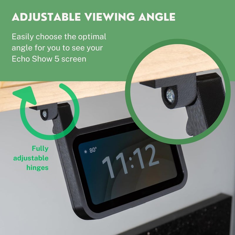 matterform Echo Show 5 3rd Gen Under Cabinet Kitchen Mount Bracket for Amazon Alexa Devices | Compatible with 3rd Gen 2023 Model | All Hardware Included (Black) - Image 5