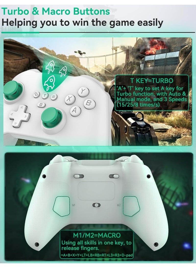 BSP Classic Gamepad Z03 Wireless Game Controller for iOS, Android, Windows, Mac, Switch, PS Remote Play, Xbox Cloud, Steam Link, GeForce Now, MFi Arcade Games, Cloud Gaming with Hall Joystick, Hall Linear Trigger & Micro Triggers, Macro Programming Back Keys, Six-Axis Gyroscope, Adjustable HD Dual Vibration Motors, AUTO One-Click Burst, 1000Hz Report Rate - Image 5