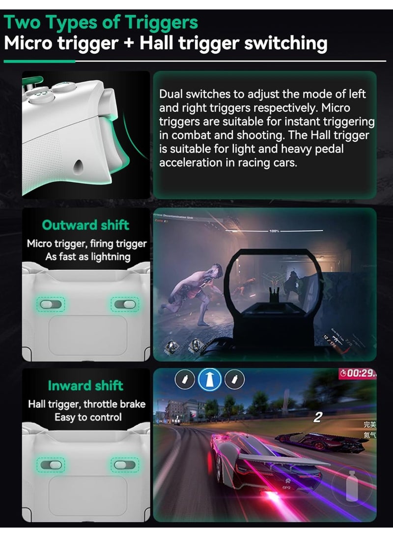 BSP Classic Gamepad Z03 Wireless Game Controller for iOS, Android, Windows, Mac, Switch, PS Remote Play, Xbox Cloud, Steam Link, GeForce Now, MFi Arcade Games, Cloud Gaming with Hall Joystick, Hall Linear Trigger & Micro Triggers, Macro Programming Back Keys, Six-Axis Gyroscope, Adjustable HD Dual Vibration Motors, AUTO One-Click Burst, 1000Hz Report Rate - Image 3