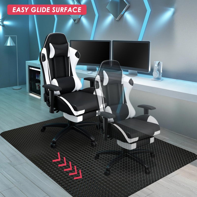 Vicwe Gaming Chair Mat for Hardwood Floor, 60"Ã—46" Large Office Chair Mat, PVC Computer Chair Mats, Easy Glide, Floor Protector for Rolling Chair-Black - Image 4