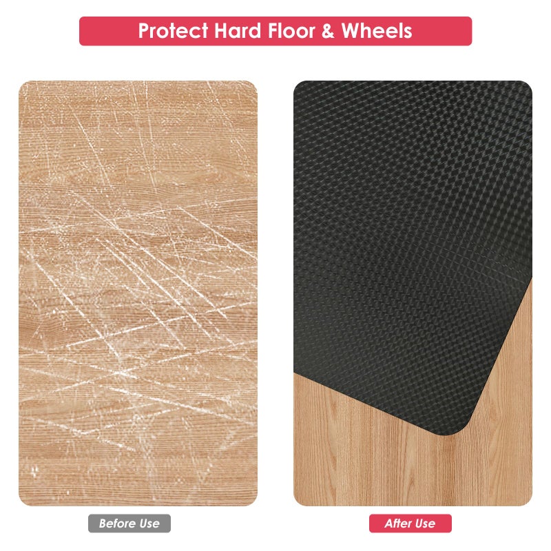 Vicwe Gaming Chair Mat for Hardwood Floor, 60"Ã—46" Large Office Chair Mat, PVC Computer Chair Mats, Easy Glide, Floor Protector for Rolling Chair-Black - Image 3