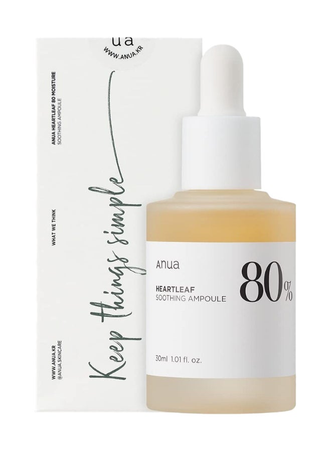 Anua Heartleaf 80 Soothing Ampoule Face Skin Calm Serum 30 ml