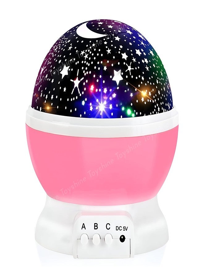 توي شاين مصباح عرض ليلي على شكل نجمة وقمر من توي شاين مع 12 وضعًا لتغيير الألوان، ومصباح عرض ليلي دوار 360 درجة، ديكور منزلي للأطفال والكبار - Image 1