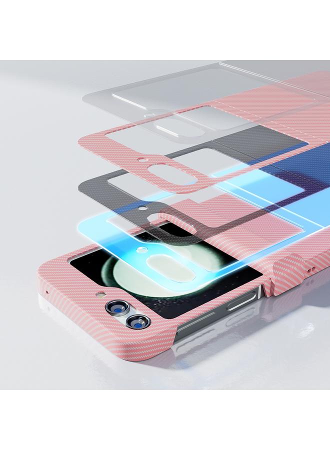 S-TOP Case For Samsung Galaxy Z Flip5 5G Carbon Fiber All-inclusive Water Sticker Phone Case - Image 5