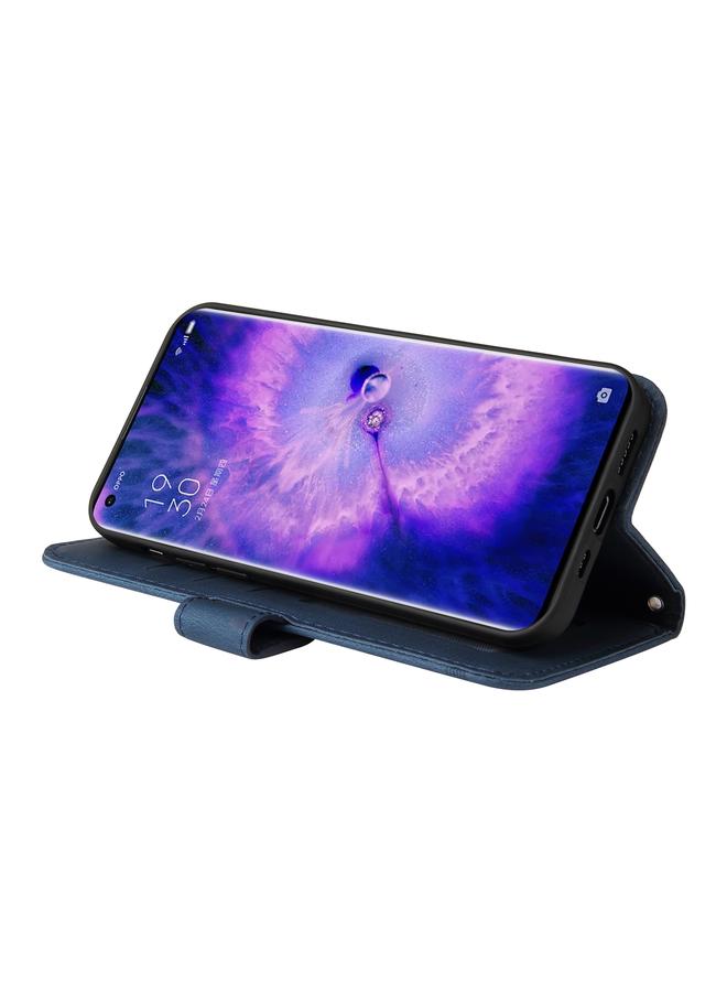 اس-توب جراب لهاتف OPPO Find X5 Pro مصنوع من الجلد مع أزرار معدنية وشجرة الحياة - Image 5