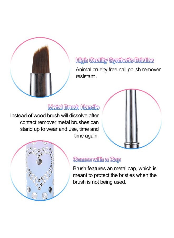 GOOTRADES - Nail Art Clean Up Brushes,Nail Brushes for Cleaning Polish Mistakes on the Cuticles, Acetone Resistant Nail Brush, Fingernail Cleaning Brushes for Nail Art and Designs (2 Pcs Round&Angled) - Image 1