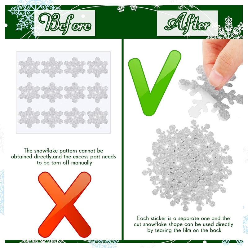Pajean 240 Pieces Christmas Envelope Seal Stickers  Glitter Snowflake Invitation Seals Xmas Decals for Mail Silver - Image 5