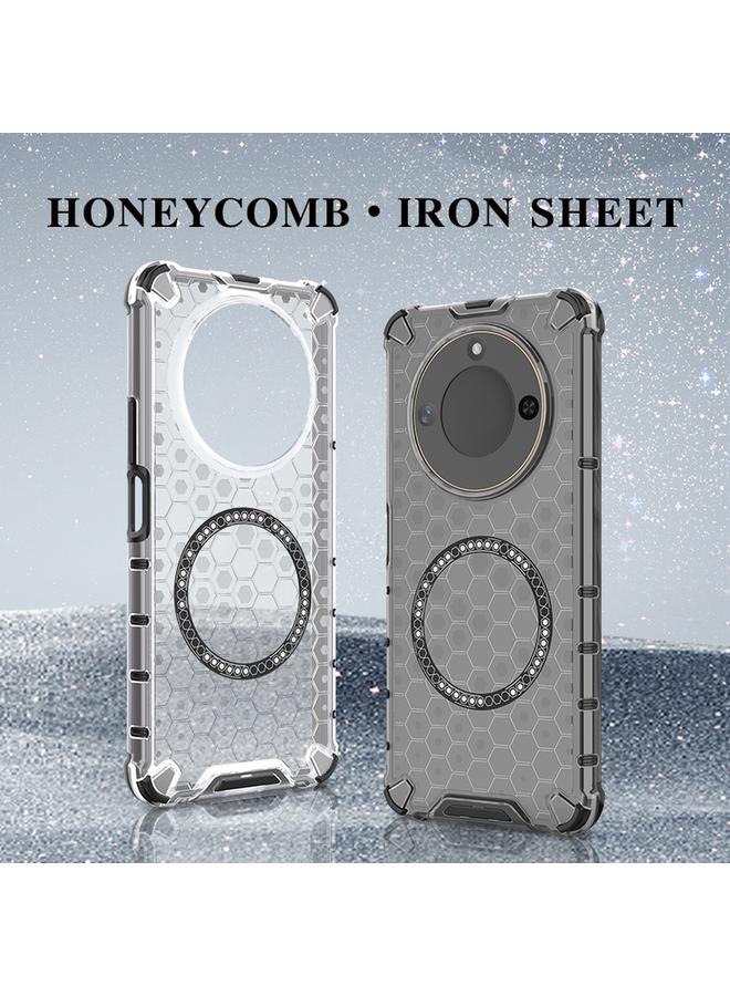 Green Tiger Case For Honor X60 Pro 5G Honeycomb Magnetic Ring Shockproof Phone Case - Image 2