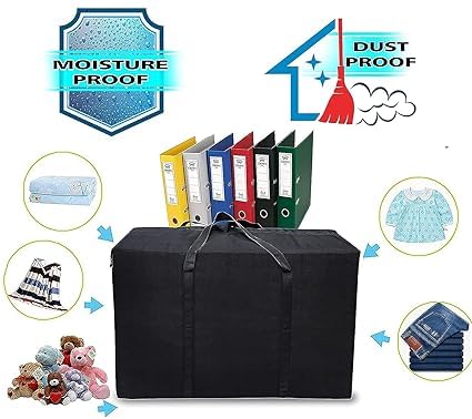 Salepush Nylon 80 L Storage Bag with ZipperUnder bed Storage BagClothes Storage Organizer with HandleToy StorageStationery Paper Storage Bag Pack of 1 - Image 2