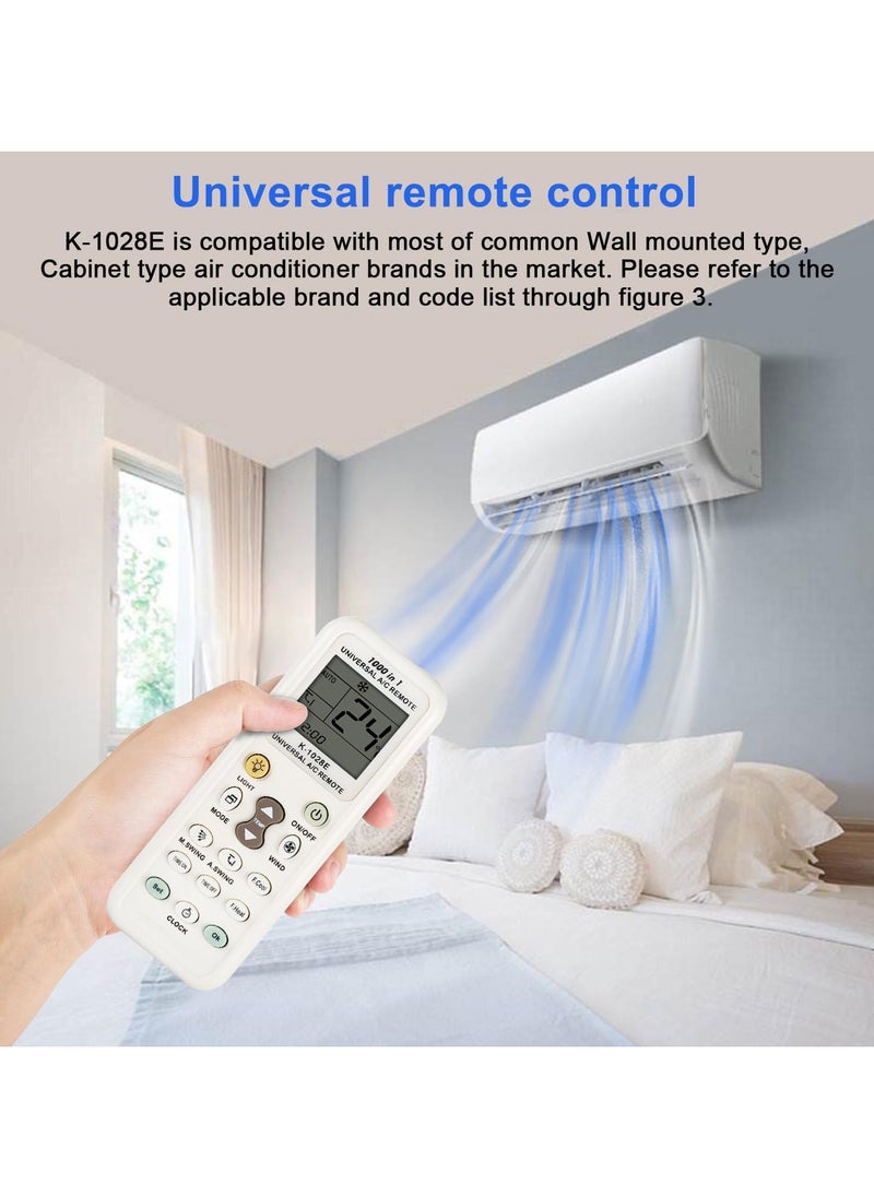 Generic K-1028E Universal A/C Air Conditioner Remote Control for LG Gree Midea Toshiba Haier Daikin Hitachi Sharp Panasonic Samsung Sanyo Hisense Fujitsu Whirlpool Bosch and More Than 1000 Brands  - Image 2