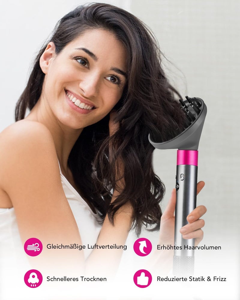 TOSAGE [2024 Latest Model] Portable Hair Diffuser Attachment Convertible to Hair Dryer Compatible with Dyson Airwrap HS05, HS03, HS01 Grey - Image 3